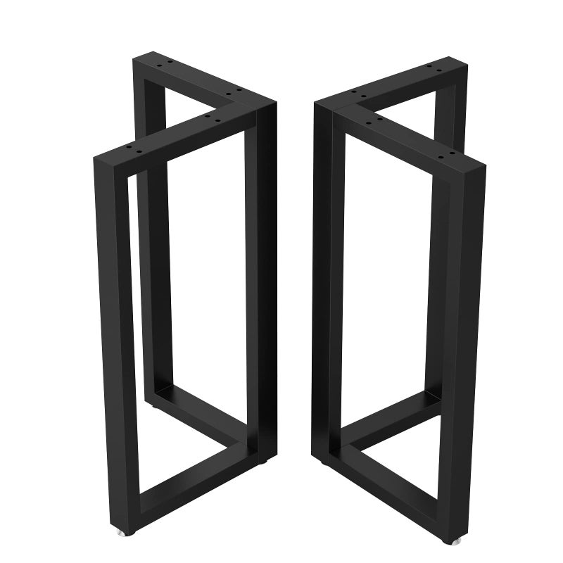 TIEOU Metal Legs for Table V Shape 28" H Tall Metal Black Table Leg Heavy Duty Industrial Desk Legs Set of 2 - Image 1